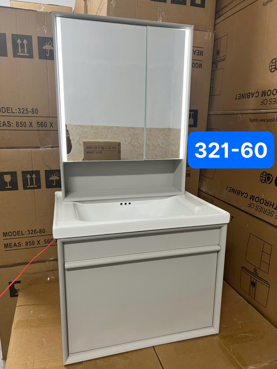 Tủ chậu Lavabo hợp kim nhôm + cacbon 321-60