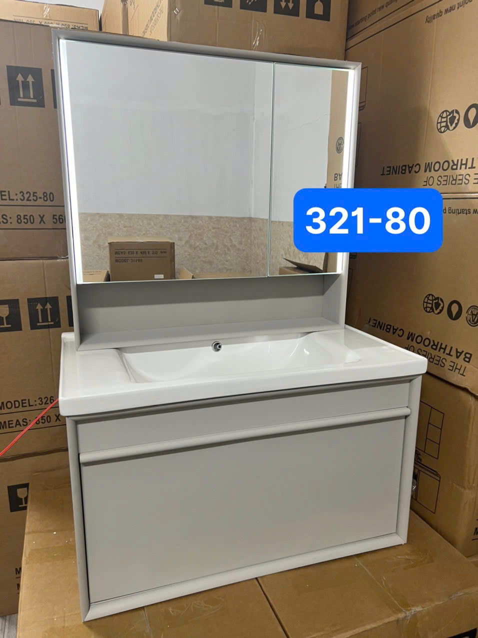 Tủ chậu Lavabo hợp kim nhôm + cacbon 321-80