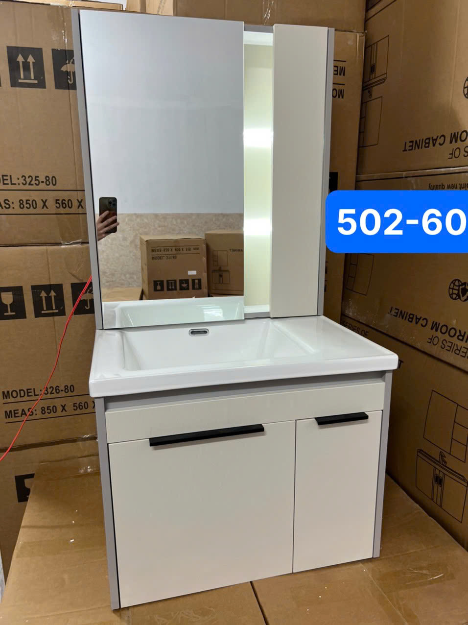 Tủ chậu Lavabo hợp kim nhôm + cacbon 502-60