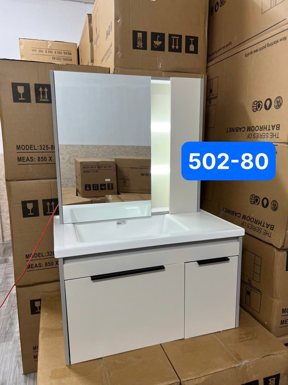 Tủ chậu Lavabo hợp kim nhôm + cacbon 502-80