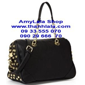 Túi Betsey Johnson màu đen nút khóa mạ vàng nổi bật (Made in USA) - 0933555070 - 0902966670 -