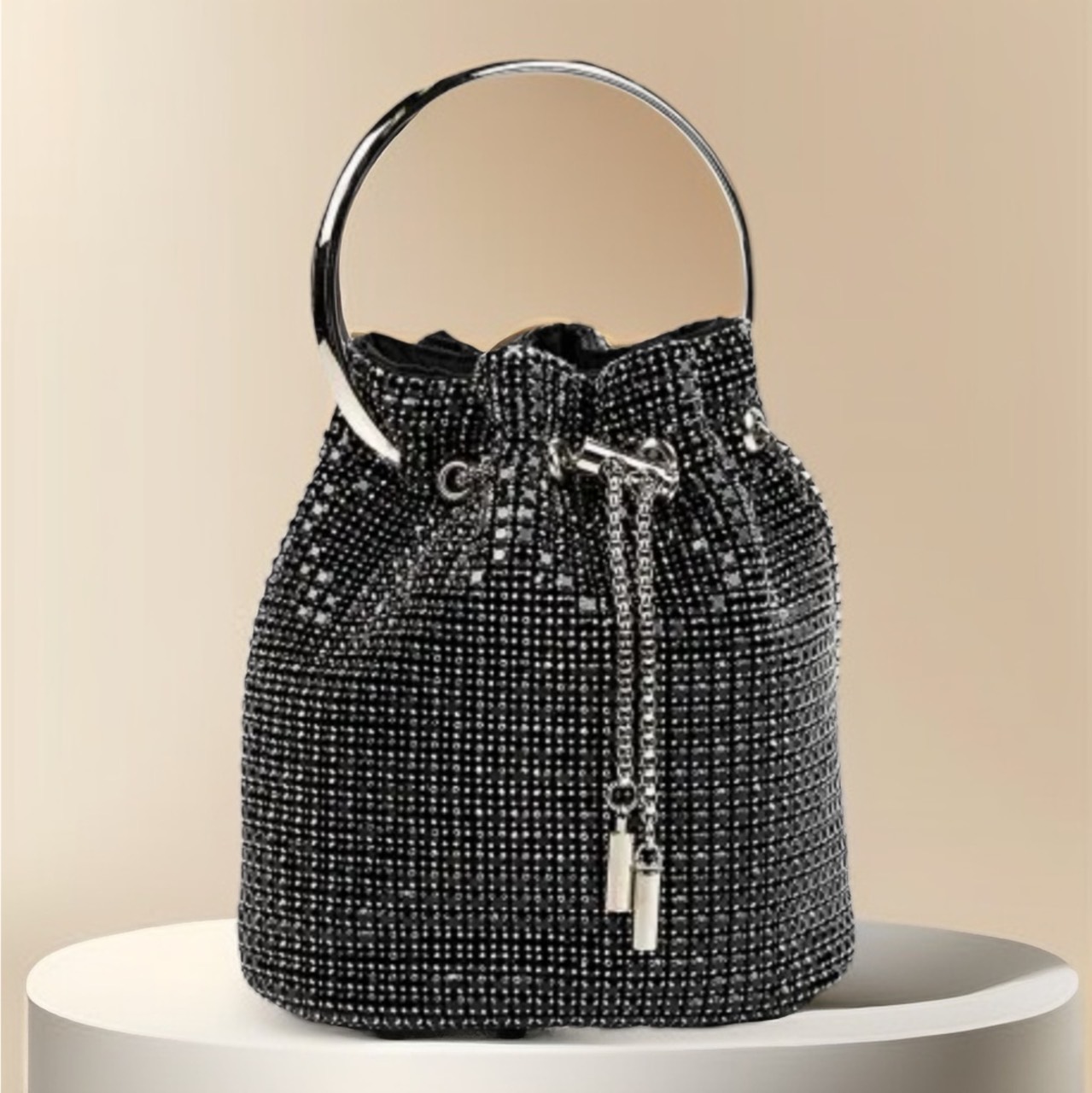 Lấp Lánh - Quý Phái với Túi Xách Đính Đá Dây Rút - Lý Tưởng cho Tiệc Tùng và Đám Cưới