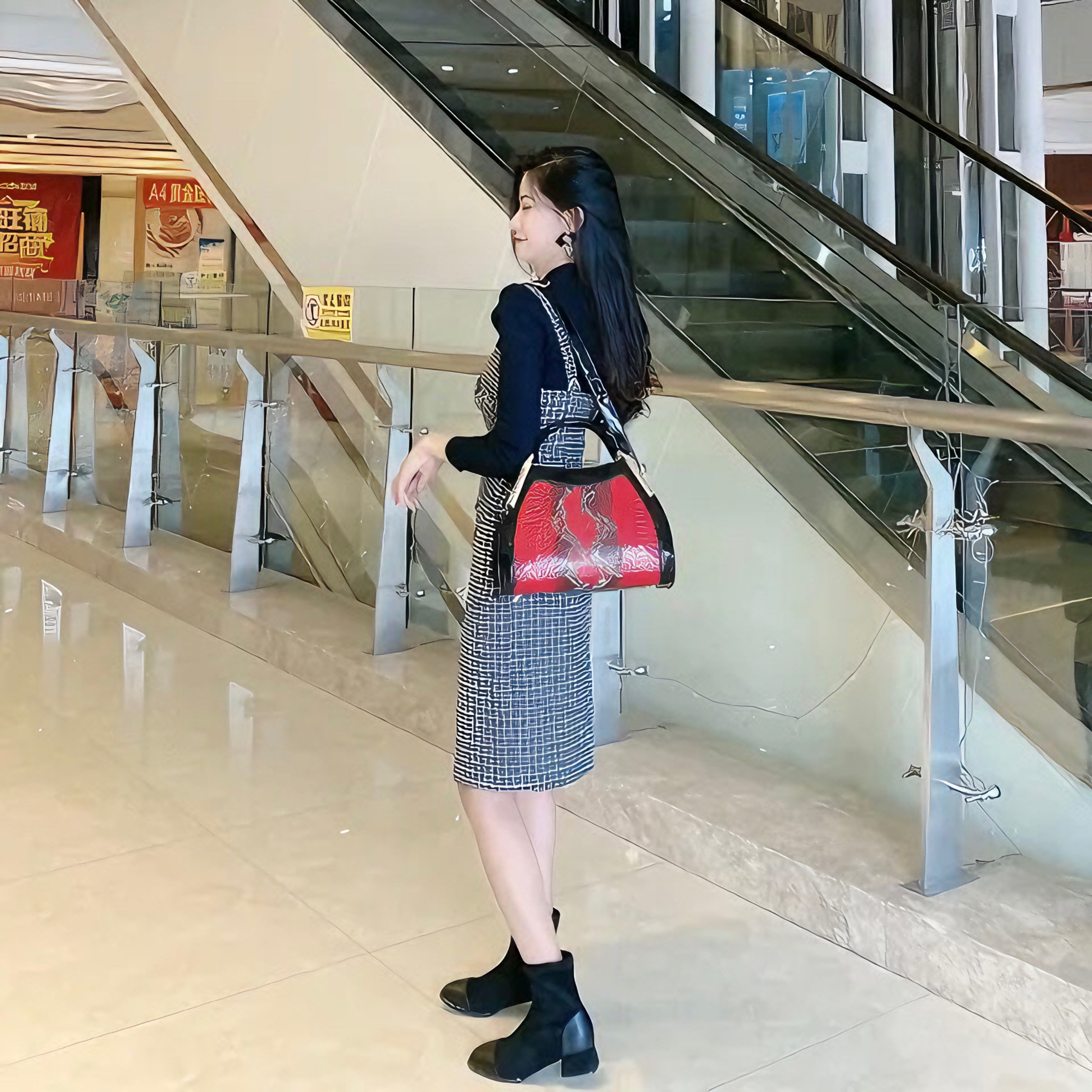 TÚI NỮ DA BÓNG MUSHIHAN 503 CHÍNH HÃNG