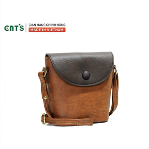 Túi đeo chéo nữ CNT TĐX54 phối cá tính (Bò Đậm phối Nâu)