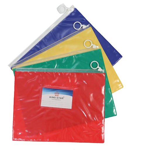 Túi đựng hồ sơ -khóa zipper ,nhựa dẻo PVC A5 – A4