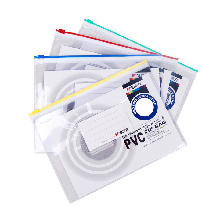 Túi đựng hồ sơ -khóa zipper ,nhựa dẻo PVC A5 – A4