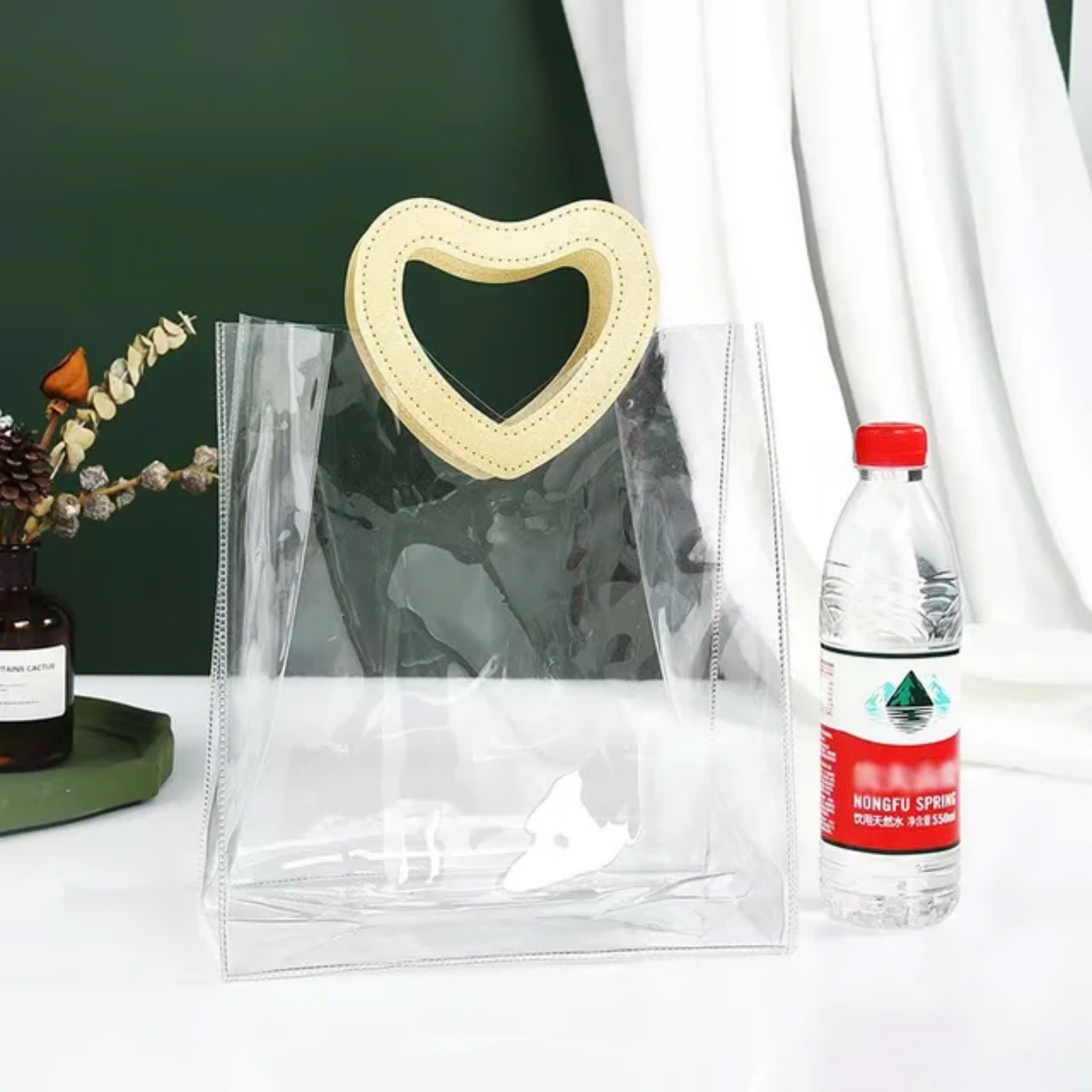 Túi Nhựa PVC Quai Simili Trái tim