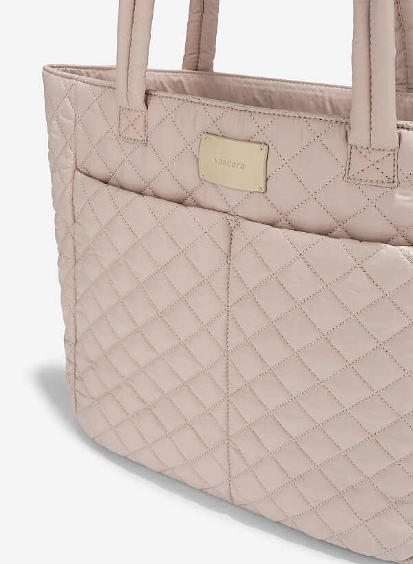 Túi tote vải dù ép khối chần bông