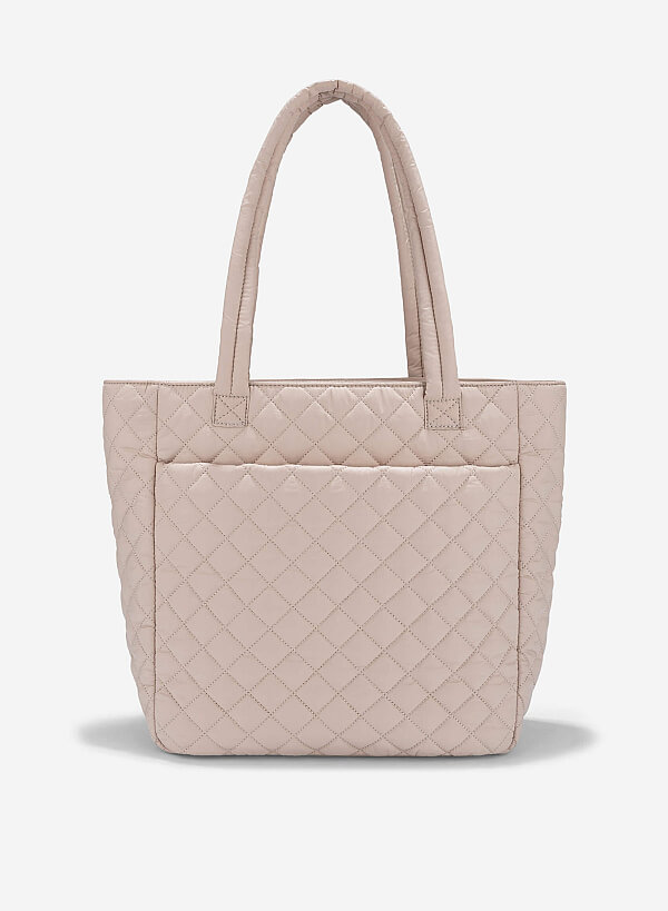 Túi tote vải dù ép khối chần bông