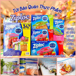 Túi zip đựng thực phẩm 4 size Ziploc Variety Pack 347 cái 🇺🇸
