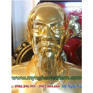Tượng Bác Hồ bán thân mạ vàng cao 80cm