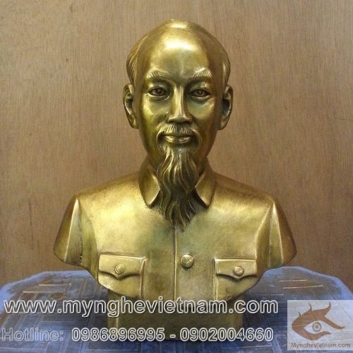 Tượng Bác Hồ cao 20cm bằng đồng vàng