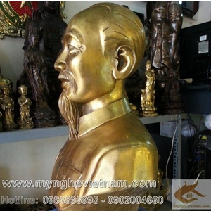 Tượng Bác Hồ cao 30cm bằng đồng vàng