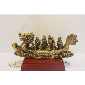 Tượng bát tiên quá hải bằng đồng vàng 30cm