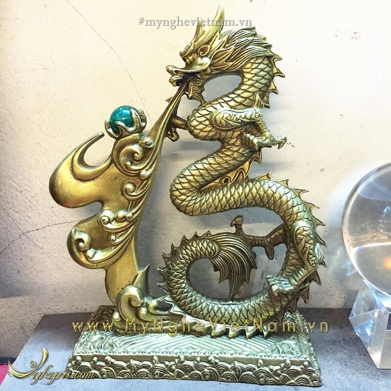 Tượng chữ Phúc hóa rồng nhả ngọc cao 28cm