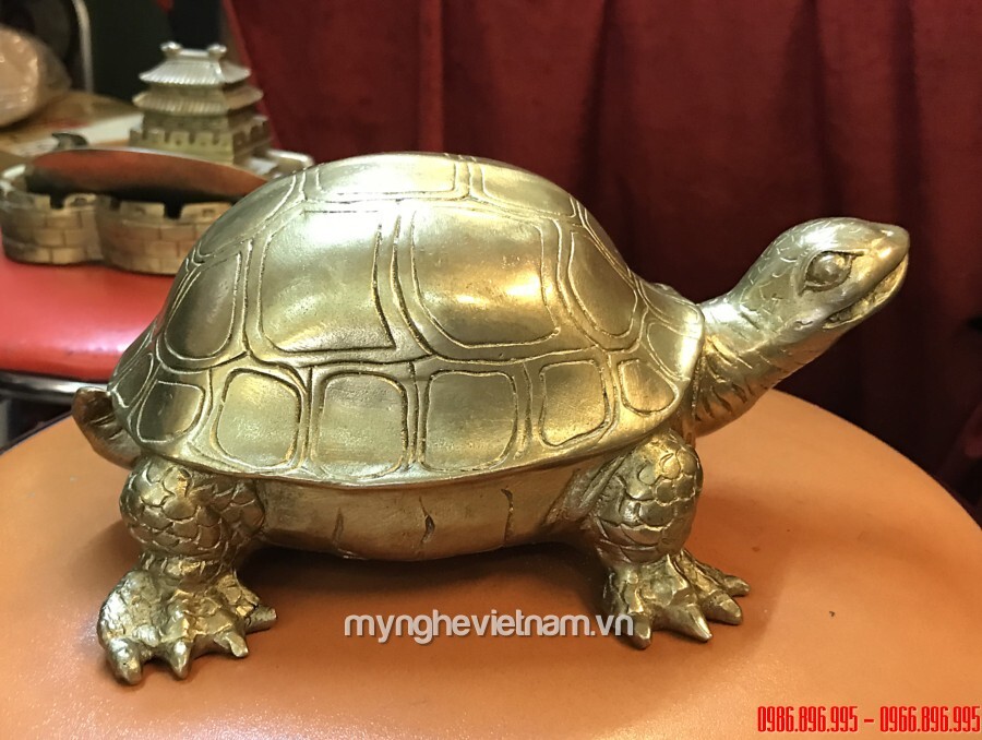 Tượng con rùa bằng đồng dài 20cm - rùa phong thủy chấn trạch