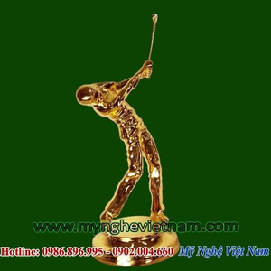 Tượng đánh golf mạ vàng cao 25cm