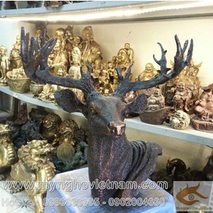 Tượng đầu hươu bằng đồng, tượng trang trí phong thủy
