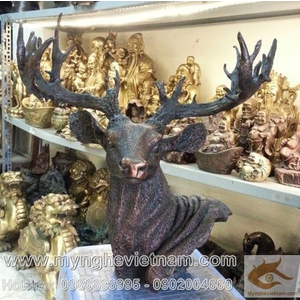 Tượng đầu hươu bằng đồng, tượng trang trí phong thủy
