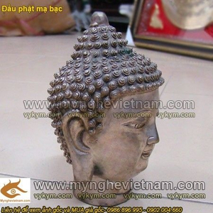 Tượng đầu Phật Tổ,Tượng đầu ốc, đầu phật mạ bạc,Đầu Phật Thích ca Mâu Ni