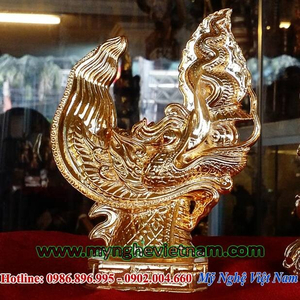 Tượng đầu rồng Lý mạ vàng cao cấp