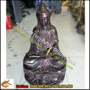 Tượng đồng Phật Bà Quan Âm Bồ Tát Cao 45cm đồng hun