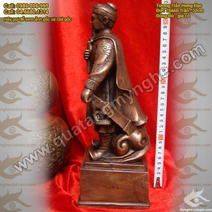 Tượng Đức Thánh Trần Hưng Đạo cao 32cm đồng giả cổ