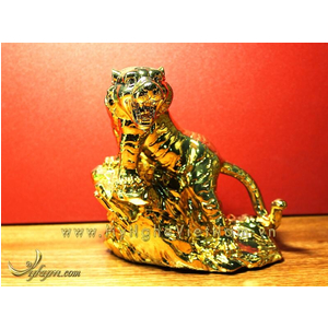 Tượng hổ đồng mạ vàng nano cao 22cm