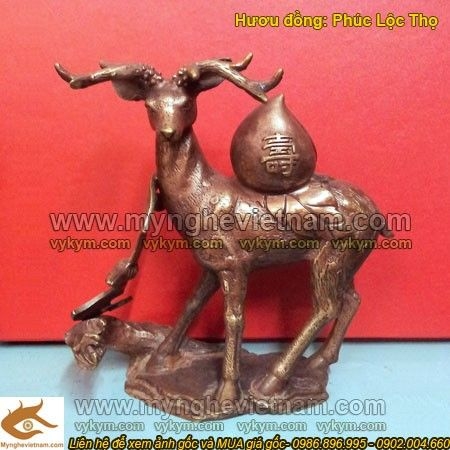 Tượng hươu đồng Phúc Lộc Thọ, hươu phong thủy
