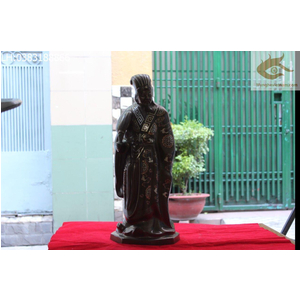 Tượng Khổng Minh khảm bạc cao cấp