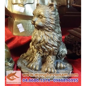 Tượng mèo đồng cao 15cm