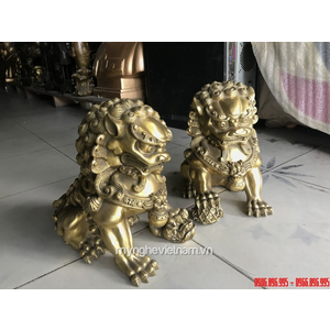 Tượng nghê đồng phong thủy cao 22cm