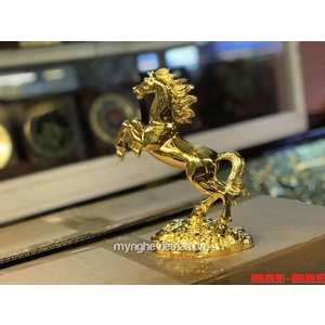 Tượng Ngựa đồng mạ vàng 24k 9999 cao 20cm