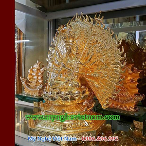 Tượng phật bà thiên thủ thiên nhãn, nghìn mắt nghìn tay mạ vàng