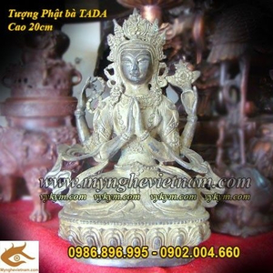 Tượng Phật Bà tứ thủ mẫu Tây Tạng 20cm bằng đồng