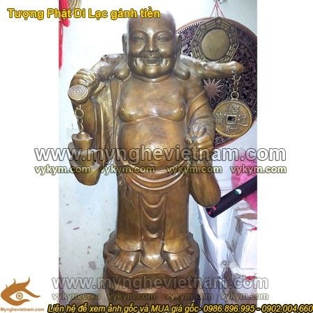 Tượng Phật Di Lạc gánh vàng cao 100cm