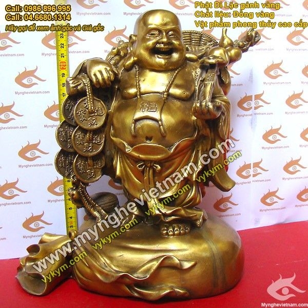 Tượng Phật Di Lạc gánh vàng Cao 25cm
