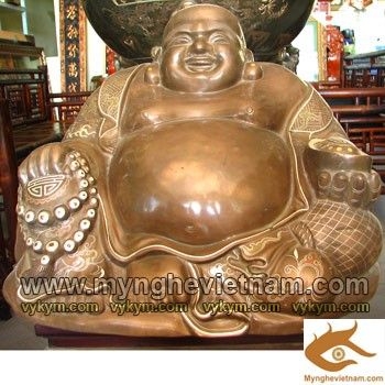 Tượng Phật Di Lạc khảm bạc tam khí
