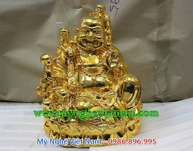 Tượng Phật Di Lạc mạ vàng 15cm
