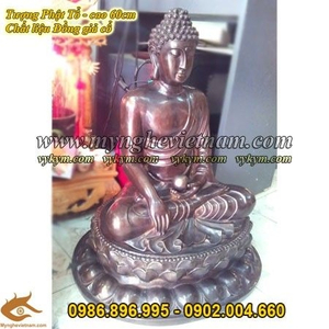 Tượng Phật Đúc Đồng, cao 60cm, tượng Phật Ngồi tọa đài sen, phật ngồi thiền