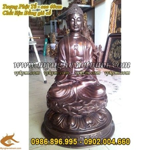 Tượng Phật Đúc Đồng, cao 60cm, tượng Phật Ngồi tọa đài sen, phật ngồi thiền