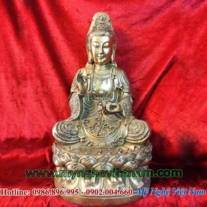 Tượng phật quan thế âm cao 35cm bằng đồng đúc cực đẹp