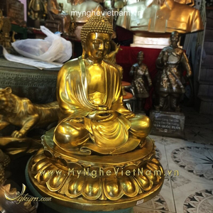 Tượng Phật cao 50cm bằng đồng vàng