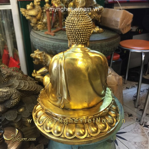 Tượng Phật cao 50cm bằng đồng vàng