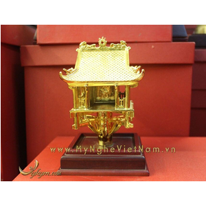 tượng chùa 1 cột mạ vàng làm quà tặng cao cấp 18cm