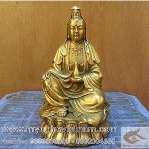 Tượng Quan âm bồ tát, tượng phật bà ngồi thiền cao 20cm