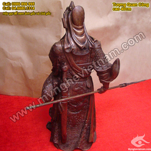 Tượng quan vân trường đứng cầm đao cao 40cm