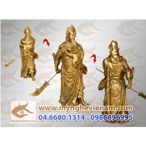 Tượng quan công cao 40cm bằng đồng vàng