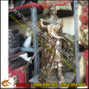 Tượng quan công quan vũ - quan vân trường khảm bạc 70cm
