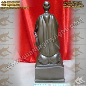 Tượng Trần Hưng Đạo khảm bạc cao 50cm